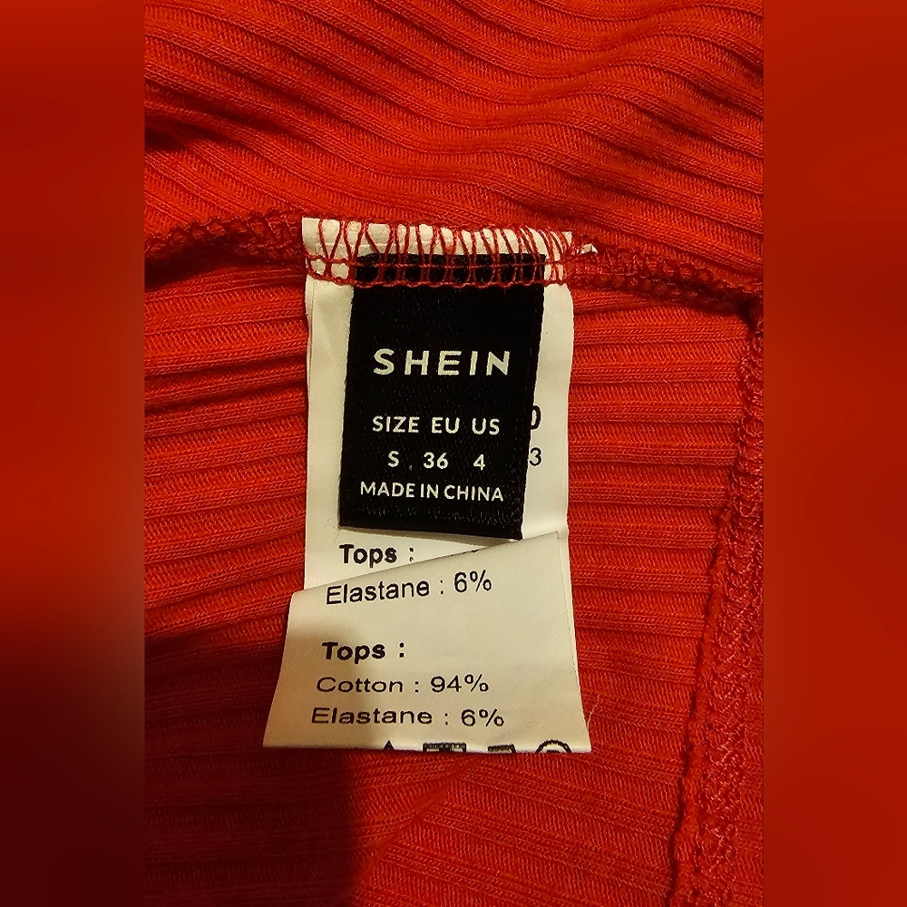 SHEIN size small/4 red one sleeve crop top